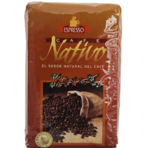 Paquete de café espresso Cafe Nativo grano molido